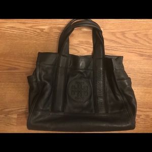 Tory Burch Black Leather Large Tote